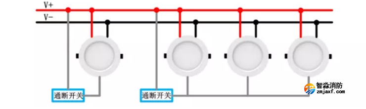 青鳥消防應(yīng)急照明和疏散指示系統(tǒng)產(chǎn)品接線圖
