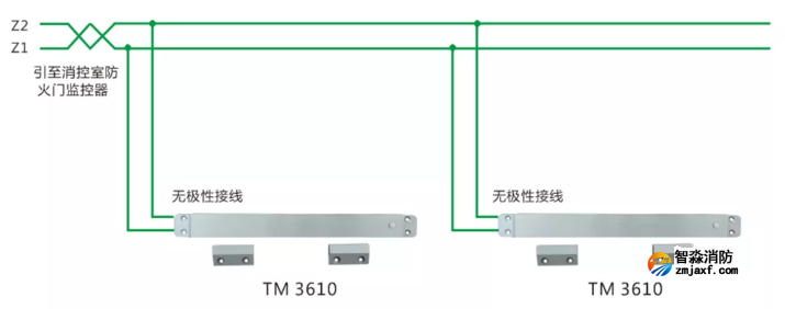TM3610防火門(mén)門(mén)磁開(kāi)關(guān)接線圖