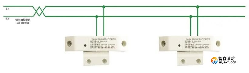 TM3611B防火門(mén)門(mén)磁開(kāi)關(guān)接線圖