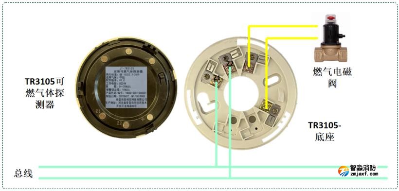 TR3105可燃?xì)怏w探測器接線圖