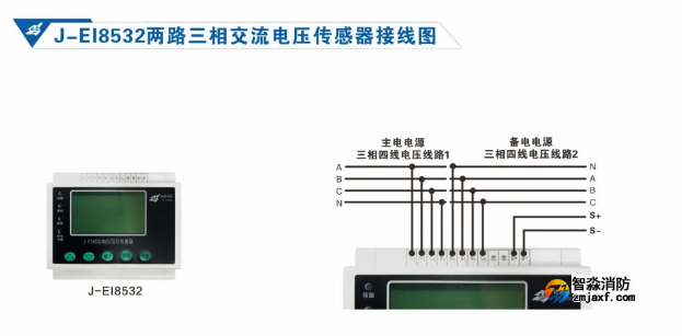 依愛(ài)消防設(shè)備電源狀態(tài)監(jiān)控系統(tǒng)接線圖