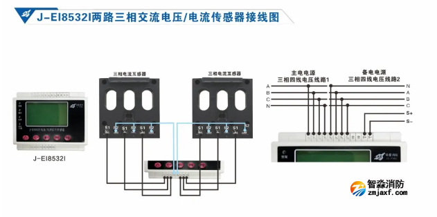 依愛(ài)消防設(shè)備電源狀態(tài)監(jiān)控系統(tǒng)接線圖