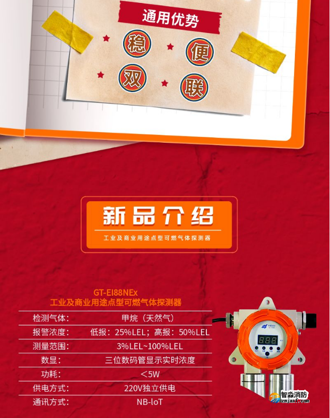 依愛工業(yè)及商業(yè)用途點(diǎn)型可燃?xì)怏w探測器新品介紹