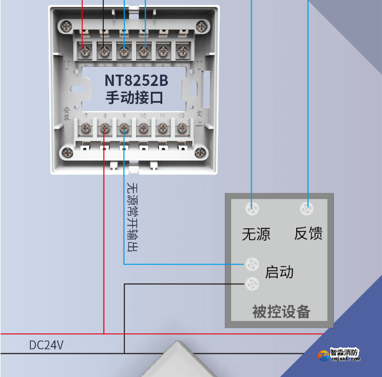 尼特二線制NT8252B手動接口接線圖