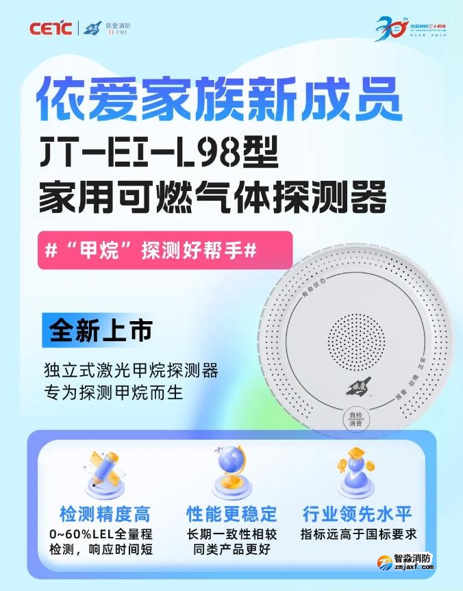 依愛消防JT-EI-L98型家用可燃?xì)怏w探測器新品上市